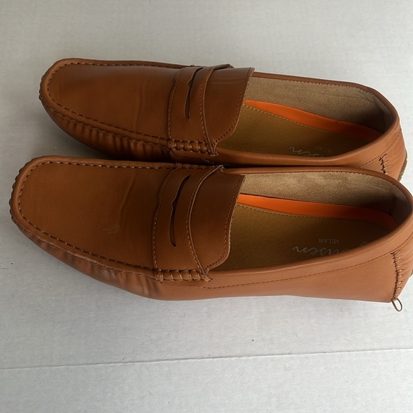 NWOT Jousen Milan, Italy Cognac SlipOn Penny Loafers - Picture 7 of 9